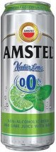 Пиво светлое Amstel Lime безалкогольное в банке 0.33л оптом